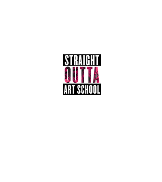 Straight Outta Art minta szürke pólón