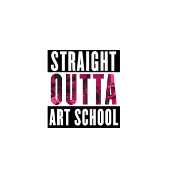 Straight Outta Art minta szürke pólón