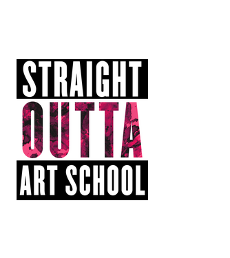 Straight Outta Art minta fekete pólón