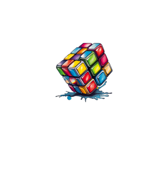 rubik kocka minta fekete pólón