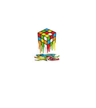 rubik kocka minta fekete pólón