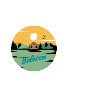 Balatoni alkony minta sötétkék pólón