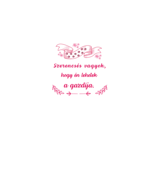 Kutyás gazdi pink minta fehér pólón