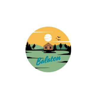 Balatoni alkony minta fekete pólón