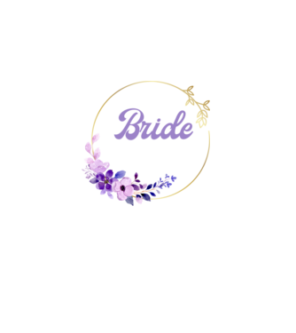 Bride  lila virágos minta fekete pólón