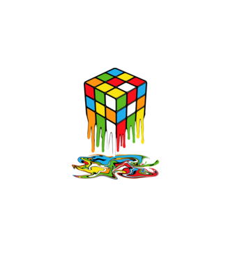 rubik kocka minta fekete pólón