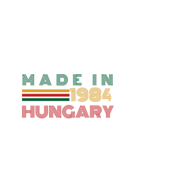 Szülinap Made in  Hungary 1984 minta sötétkék pólón