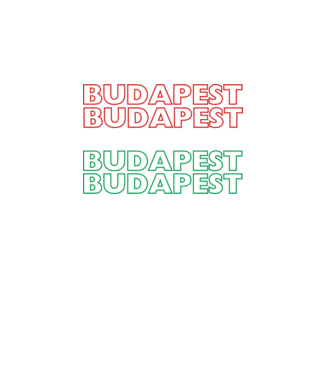Budapest nemzeti színekkel minta fekete pólón