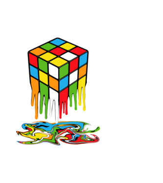 rubik kocka minta fehér pólón