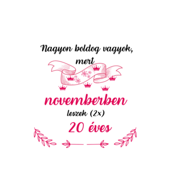 40. (2*20) szülinap nov. minta homokszín pólón