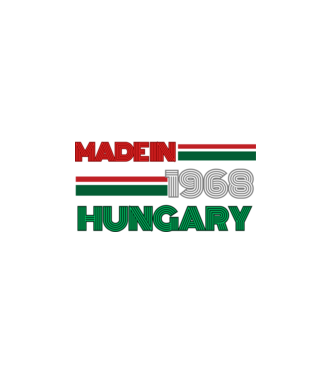 Szülinap retro 1968 piros fehér zöld minta fekete pólón