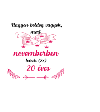 40. (2*20) szülinap nov. minta fehér pólón