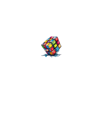 rubik kocka minta farmerkék pólón