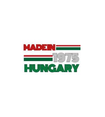 Szülinap retro 1975 piros fehér zöld minta fekete pólón