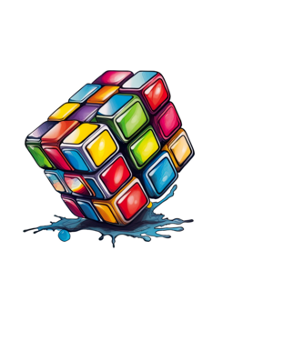 rubik kocka minta fehér pólón
