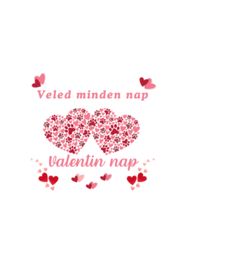 Valentin nap veled  minta sötétkék pólón