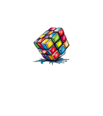 rubik kocka minta fekete pólón