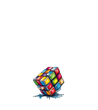 rubik kocka minta sötétkék pólón