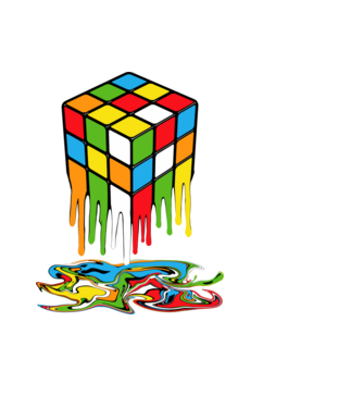 rubik kocka minta fekete pólón