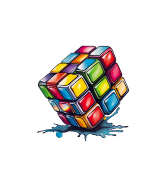 rubik kocka minta fehér pólón