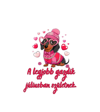 Tacskó szülinap júl minta fehér pólón