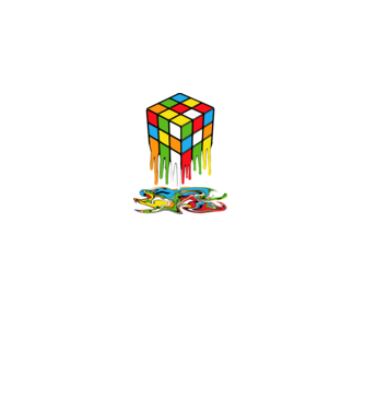 rubik kocka minta fekete pólón