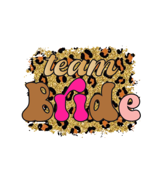 Team Bride leopárd minta fehér pólón