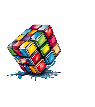 rubik kocka minta fekete pólón
