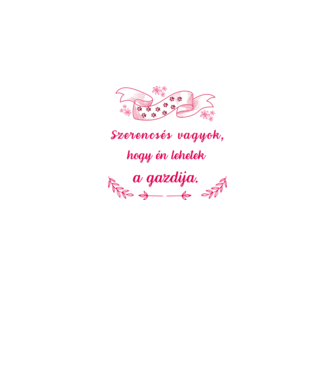 Kutyás gazdi pink minta fehér pólón