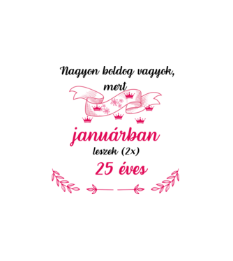 50. (225) szülinap jan. minta fehér pólón
