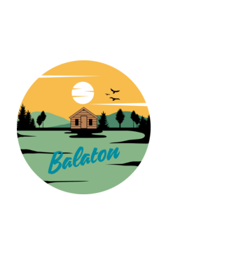 Balatoni alkony minta fekete pólón