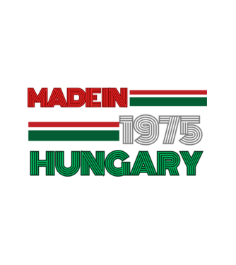 Szülinap retro 1975 piros fehér zöld minta fehér pólón