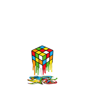 rubik kocka minta fehér pólón