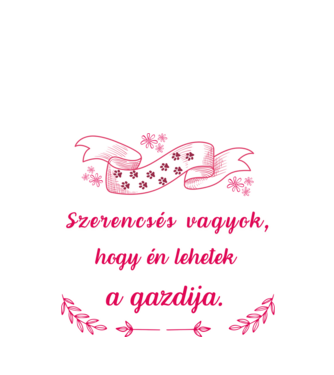 Kutyás gazdi pink minta fehér pólón