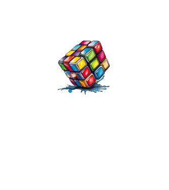 rubik kocka minta fekete pólón