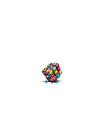 rubik kocka minta fehér/piros pólón