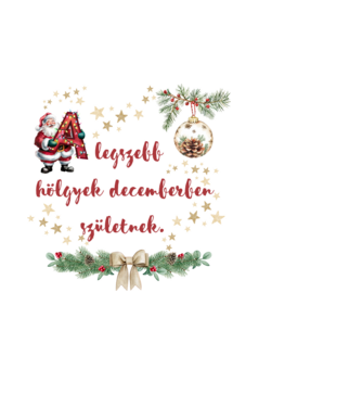 A legszebb hölgyek decemberben születnek minta fehér pólón