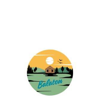 Balatoni alkony minta fekete pólón