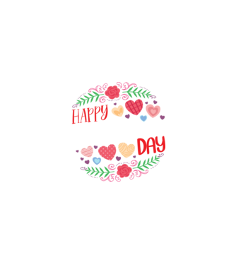 Happy Valentin's Day  minta fekete pólón