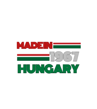 Szülinap retro 1967 piros fehér zöld minta fekete pólón