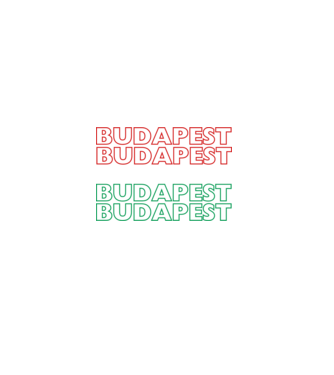 Budapest nemzeti színekkel minta farmerkék pólón