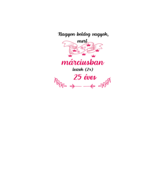 50. (2*25) szülinap márc. minta dusty pink pólón