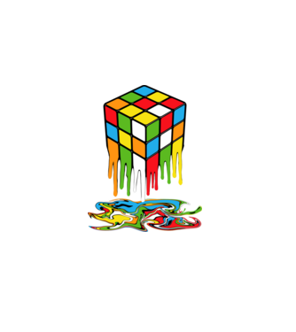 rubik kocka minta fekete pólón