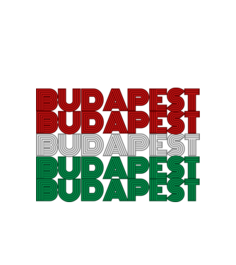 Budapest nemzeti színekkel minta fehér pólón