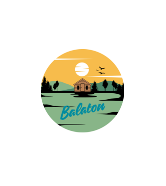 Balatoni alkony minta fekete pólón