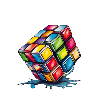 rubik kocka minta fehér pólón