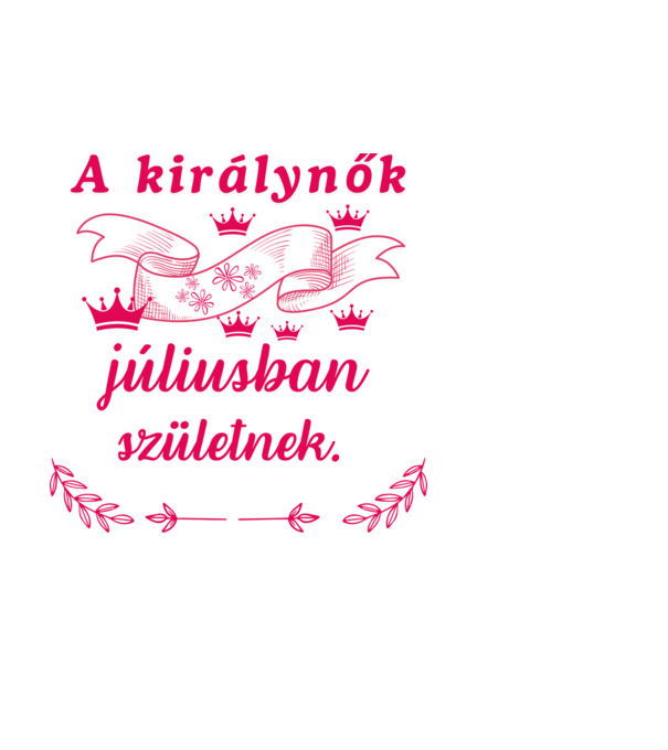 Szülinap királynők szalag pink minta fehér pólón