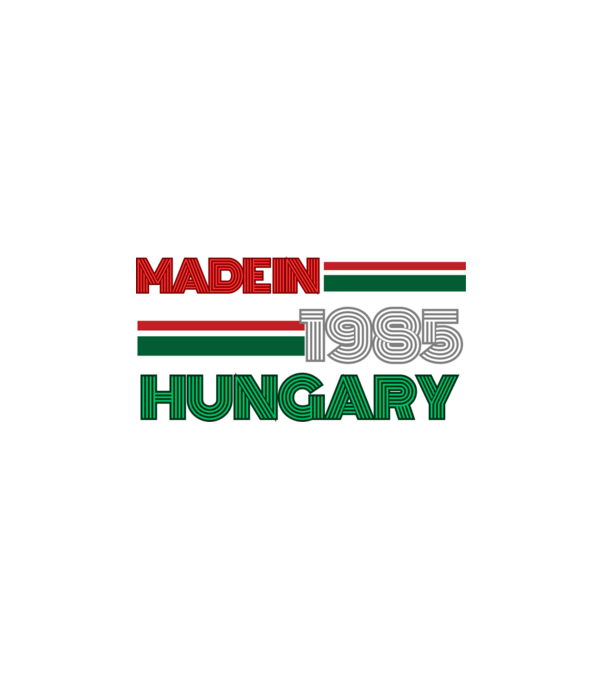 Szülinap retro 1985 piros fehér zöld minta fekete pólón