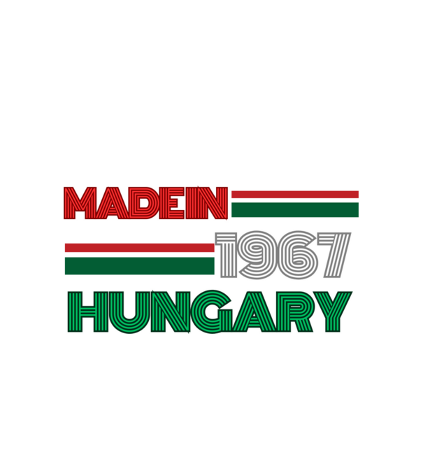 Szülinap retro 1967 piros fehér zöld minta fehér pólón