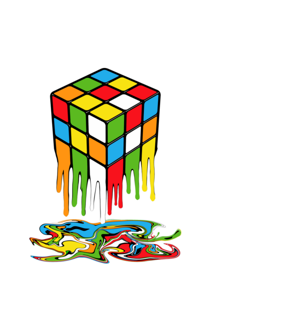 rubik kocka minta fehér pólón